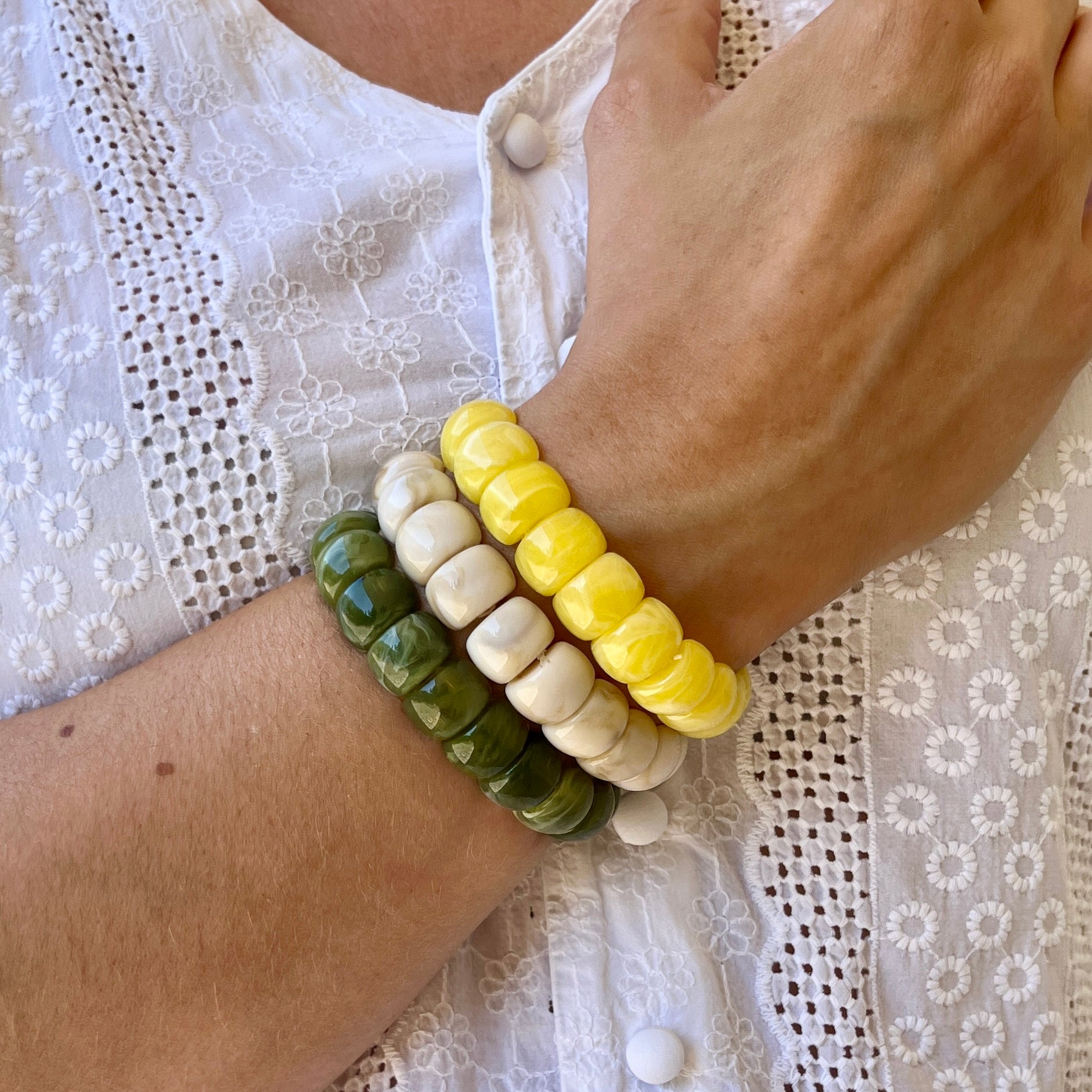 Bracelet élastique Mini-Fauve - Vert