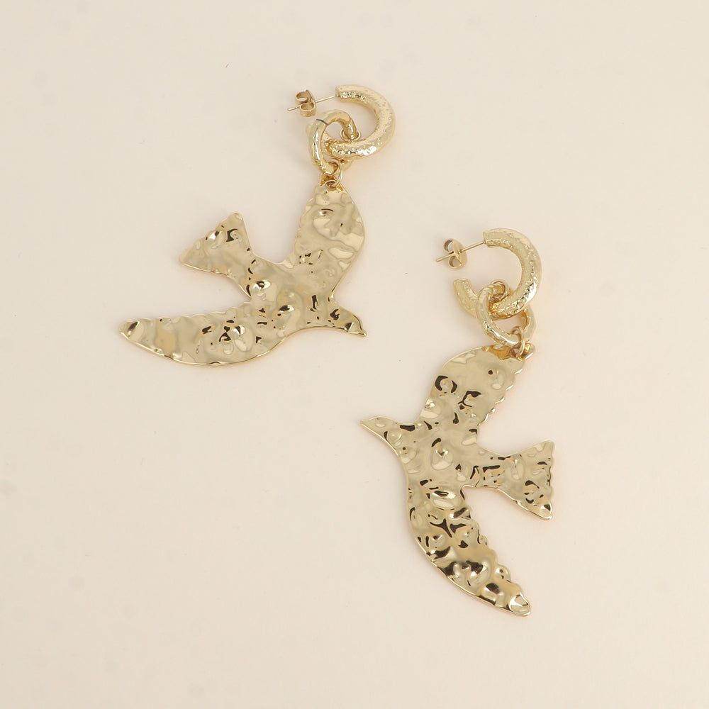 Créoles oiseaux martelés Birdy - Doré