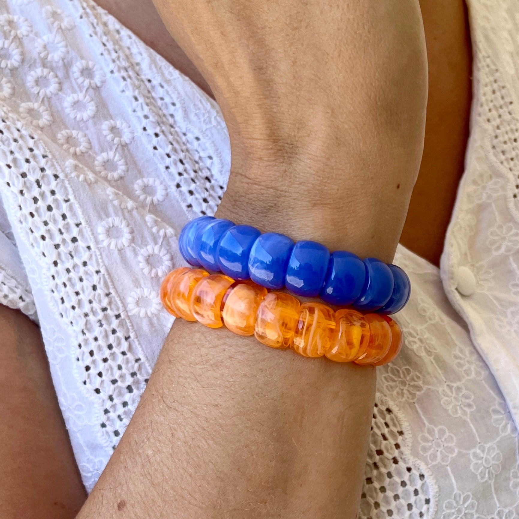 Bracelet élastique Mini-Fauve - Bleu