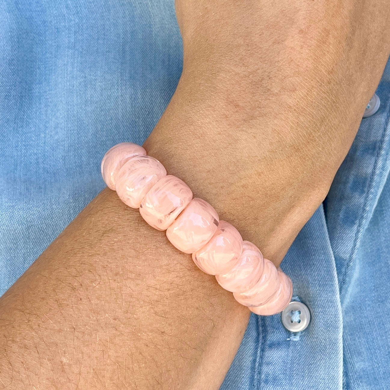Bracelet élastique Mini-Fauve - Rose