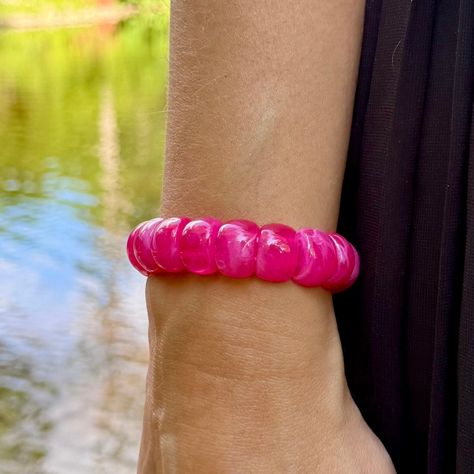 Bracelet élastique Mini-Fauve - Fuchsia