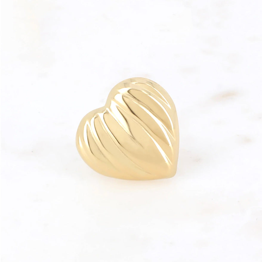 Bague coeur strié Augustine