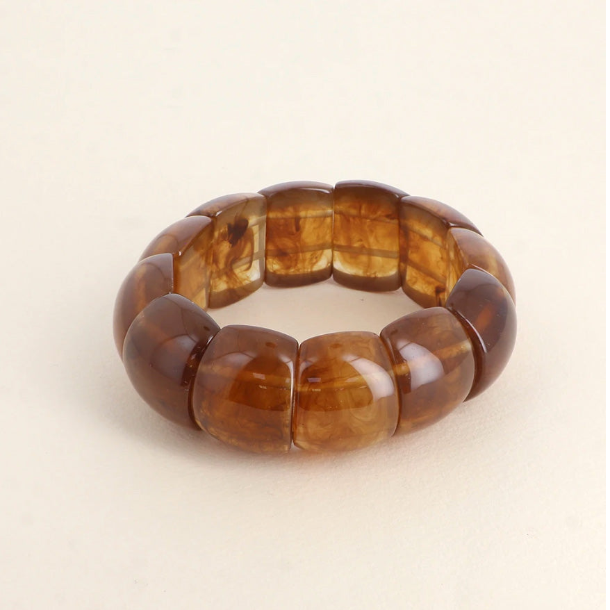 Bracelet élastique Fauve - Ambre