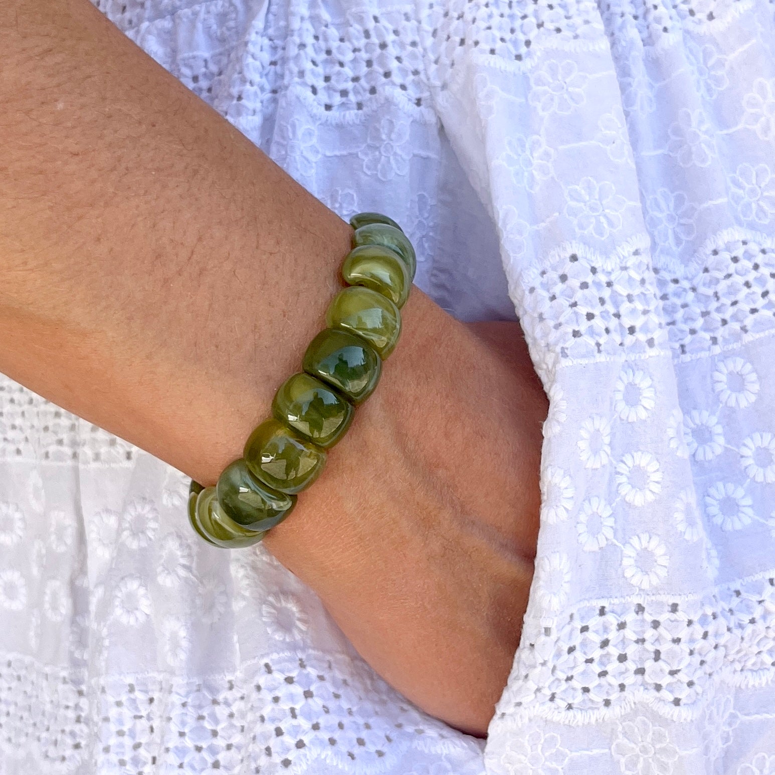 Bracelet élastique Mini-Fauve - Vert