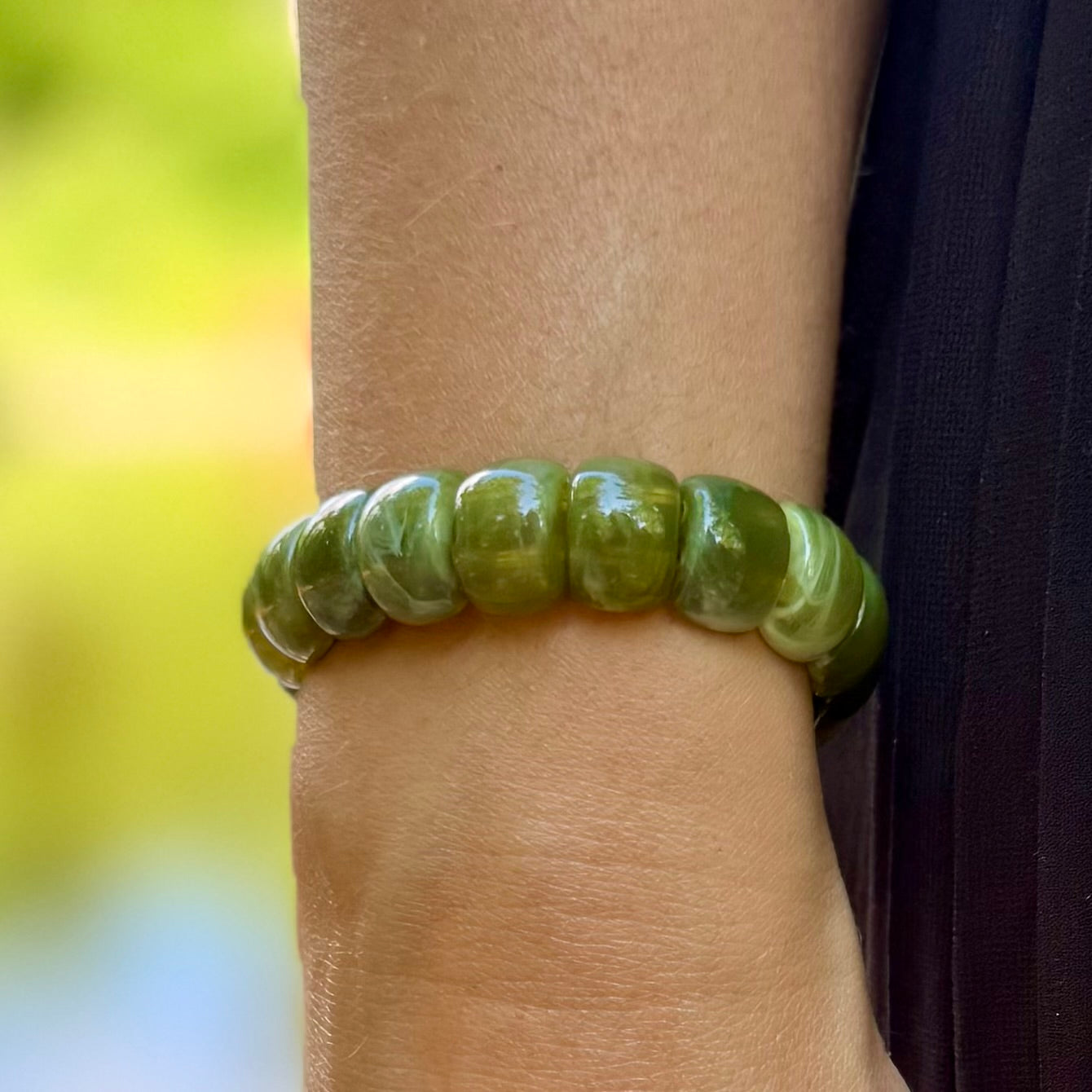 Bracelet élastique Mini-Fauve - Vert