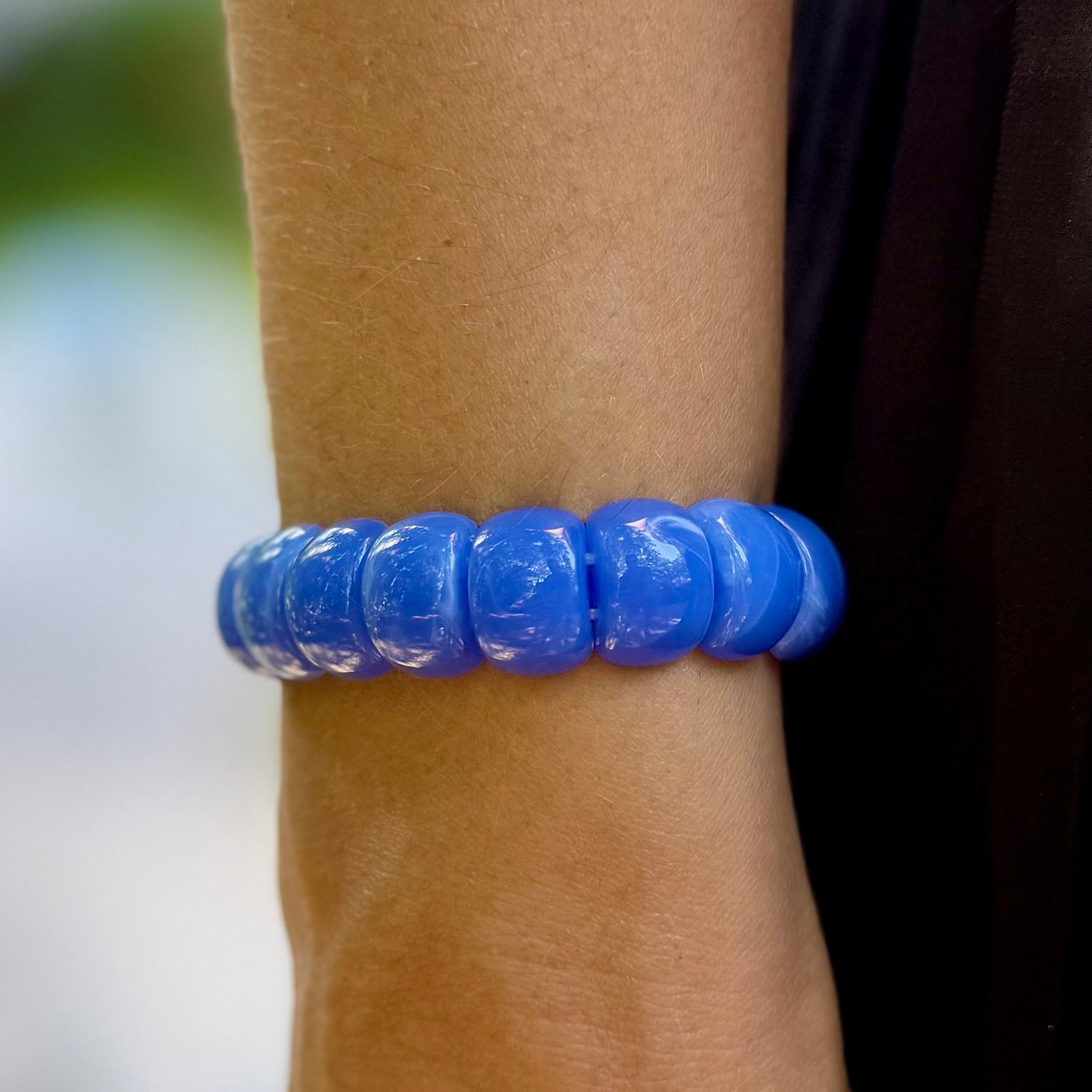 Bracelet élastique Mini-Fauve - Bleu