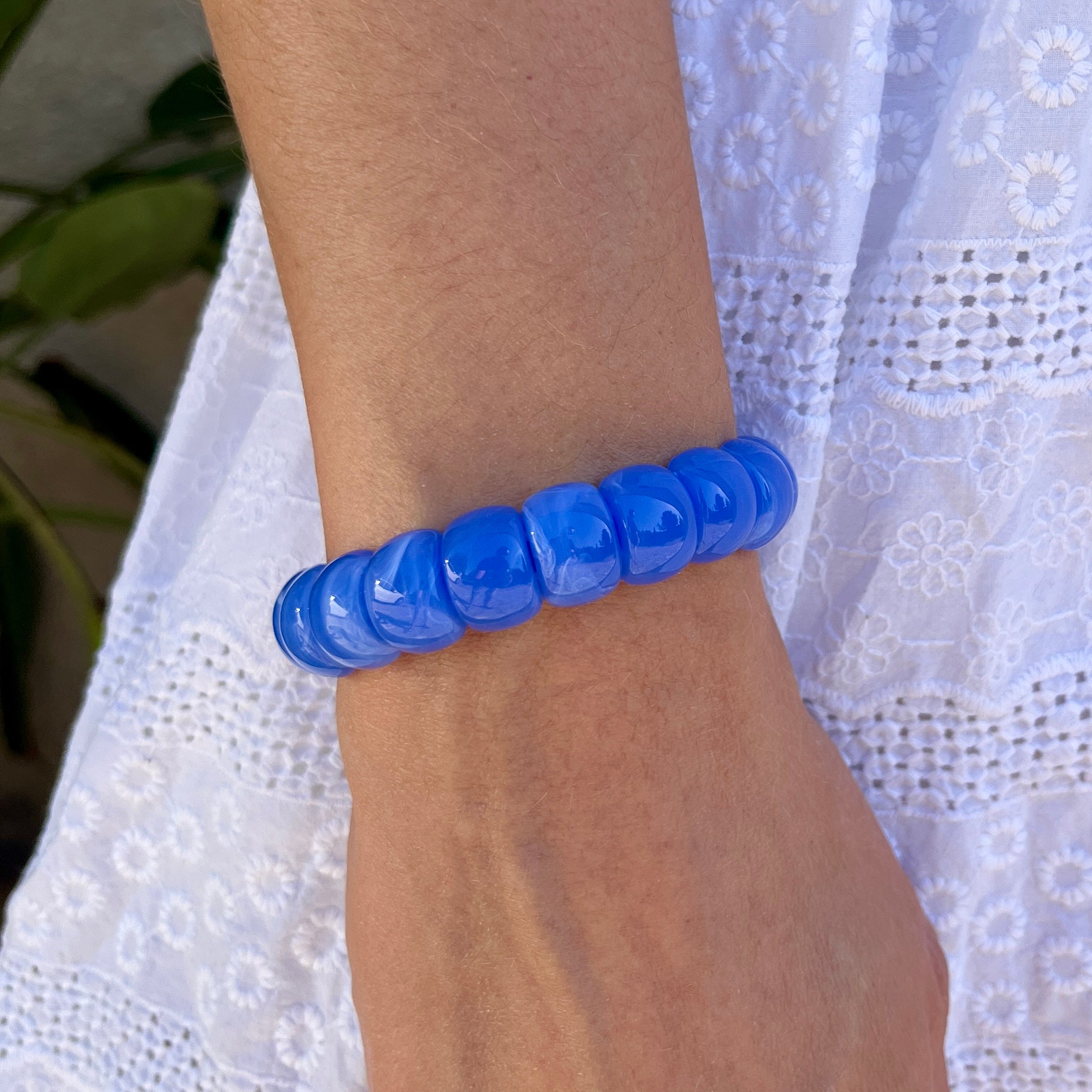 Bracelet élastique Mini-Fauve - Bleu