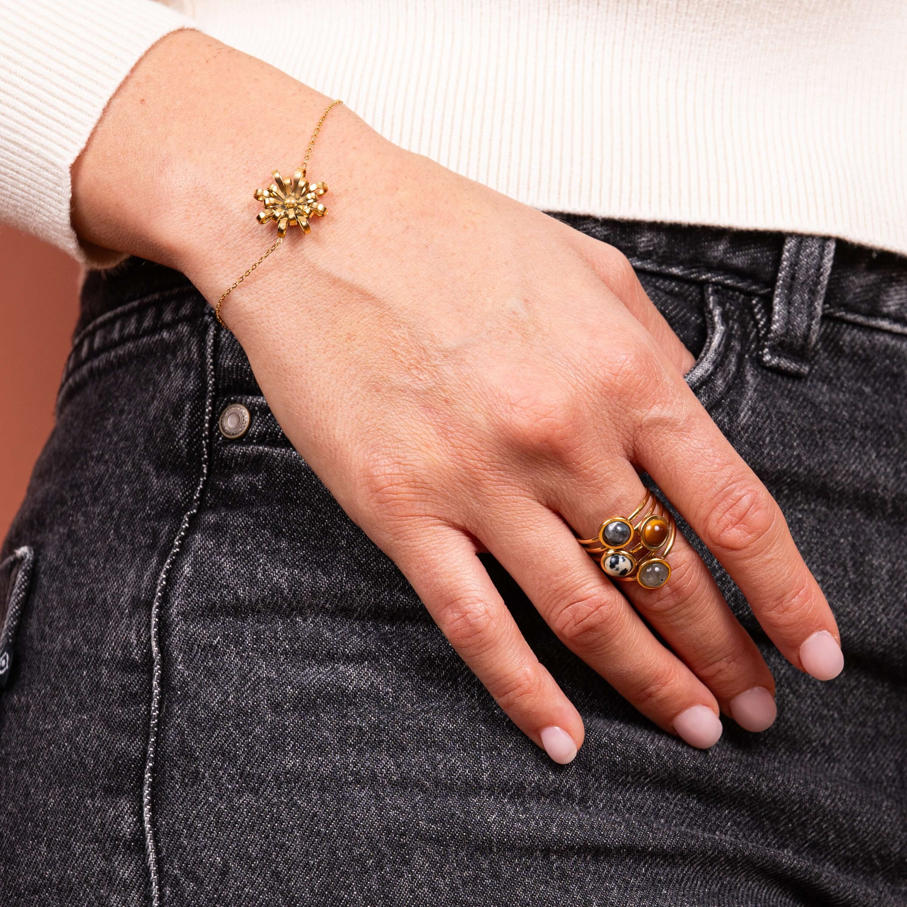 Bague réglable en pierres naturelles Diane