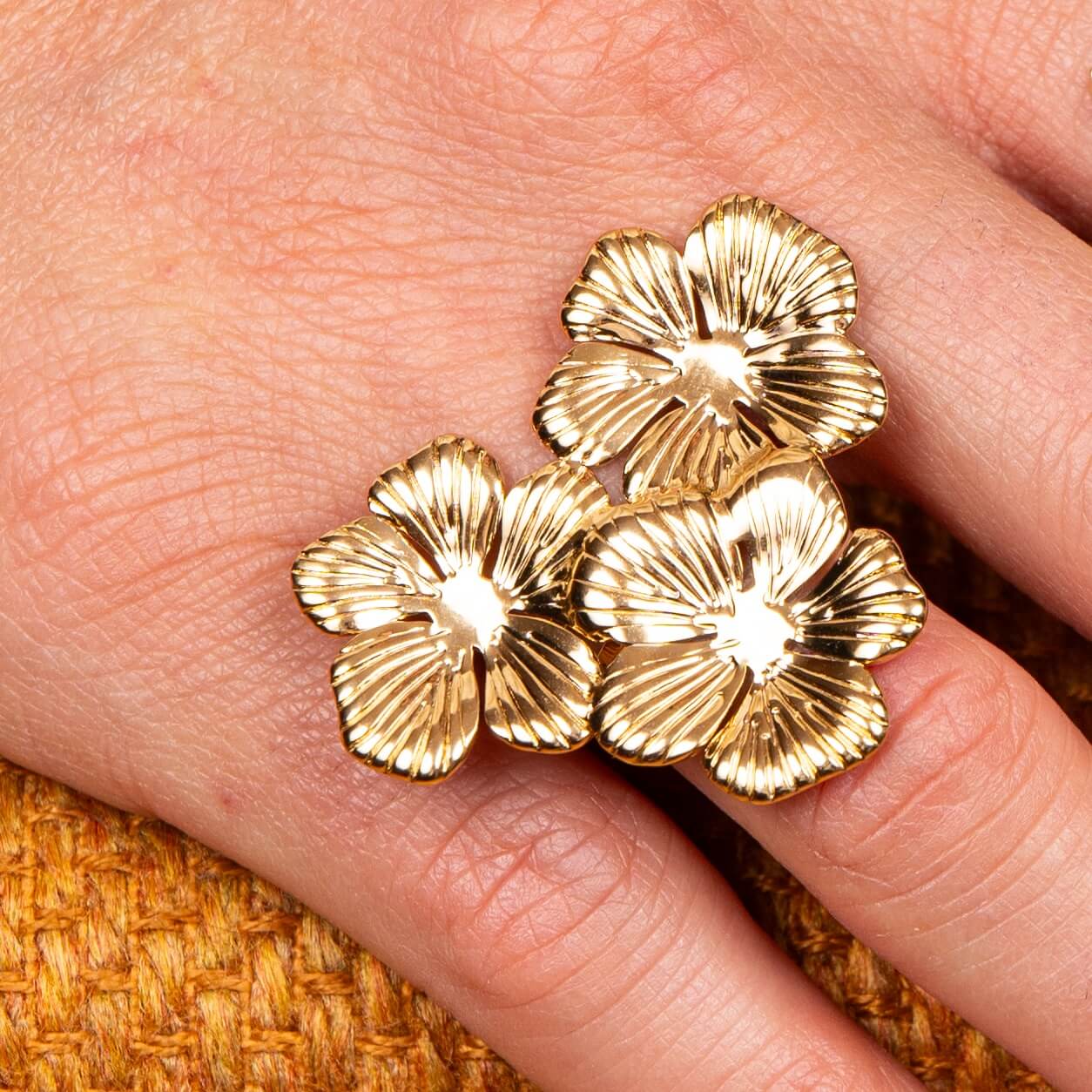 Bague réglable fleur XL Clara