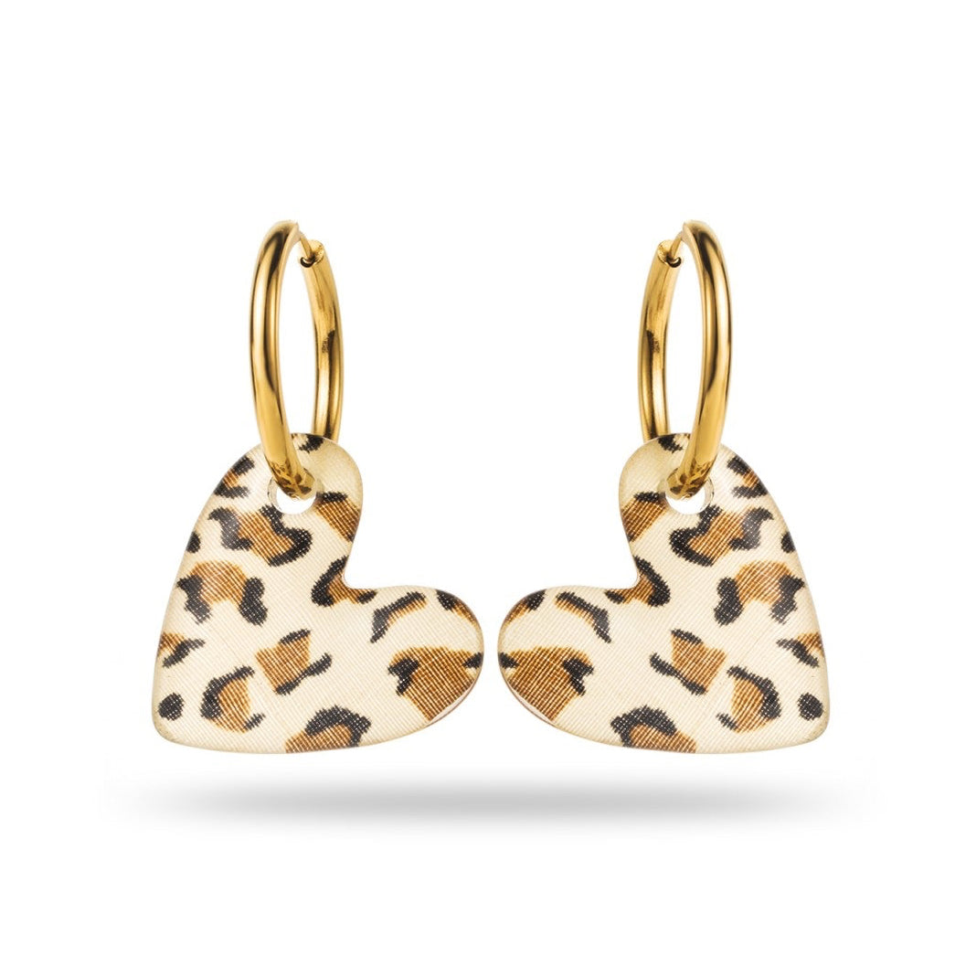 Créoles coeur XL Adriana - Léopard