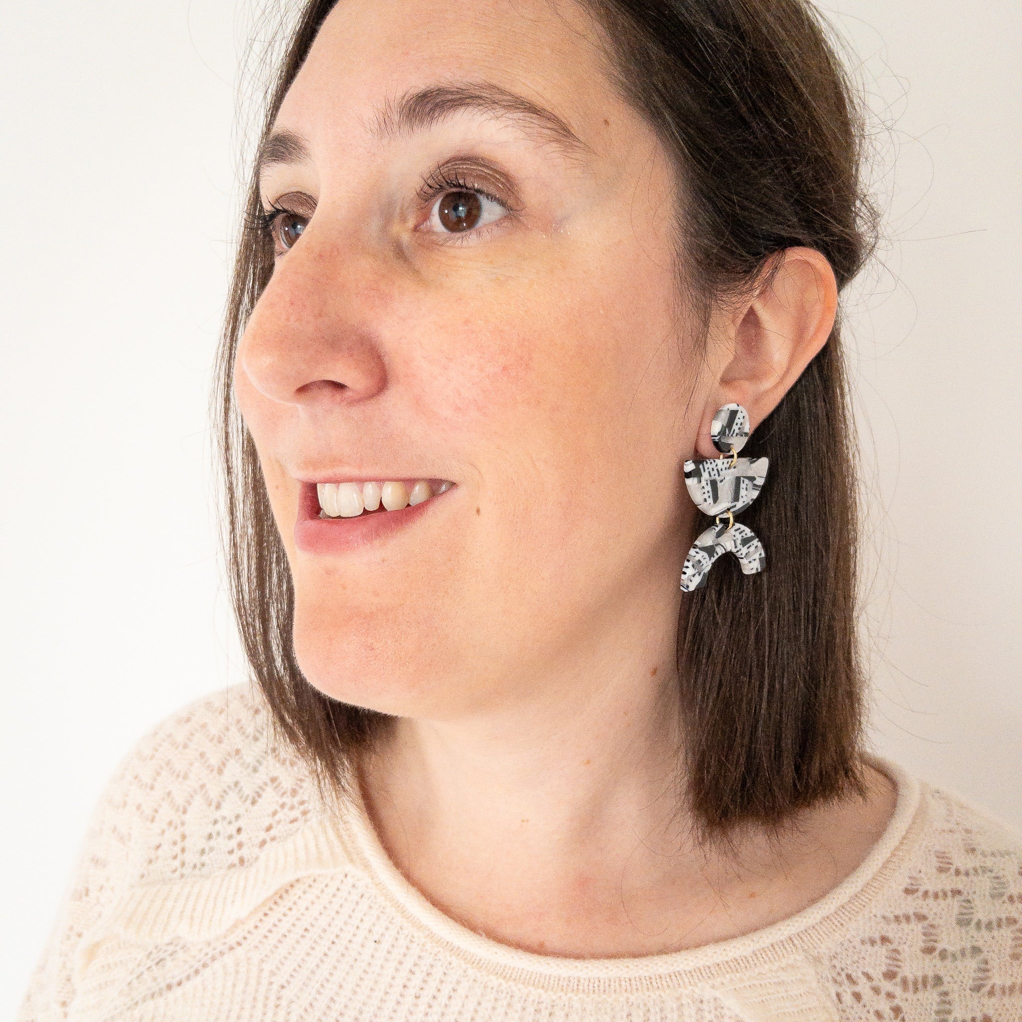 Boucles d'oreilles Augustine Noir & Blanc - Numette