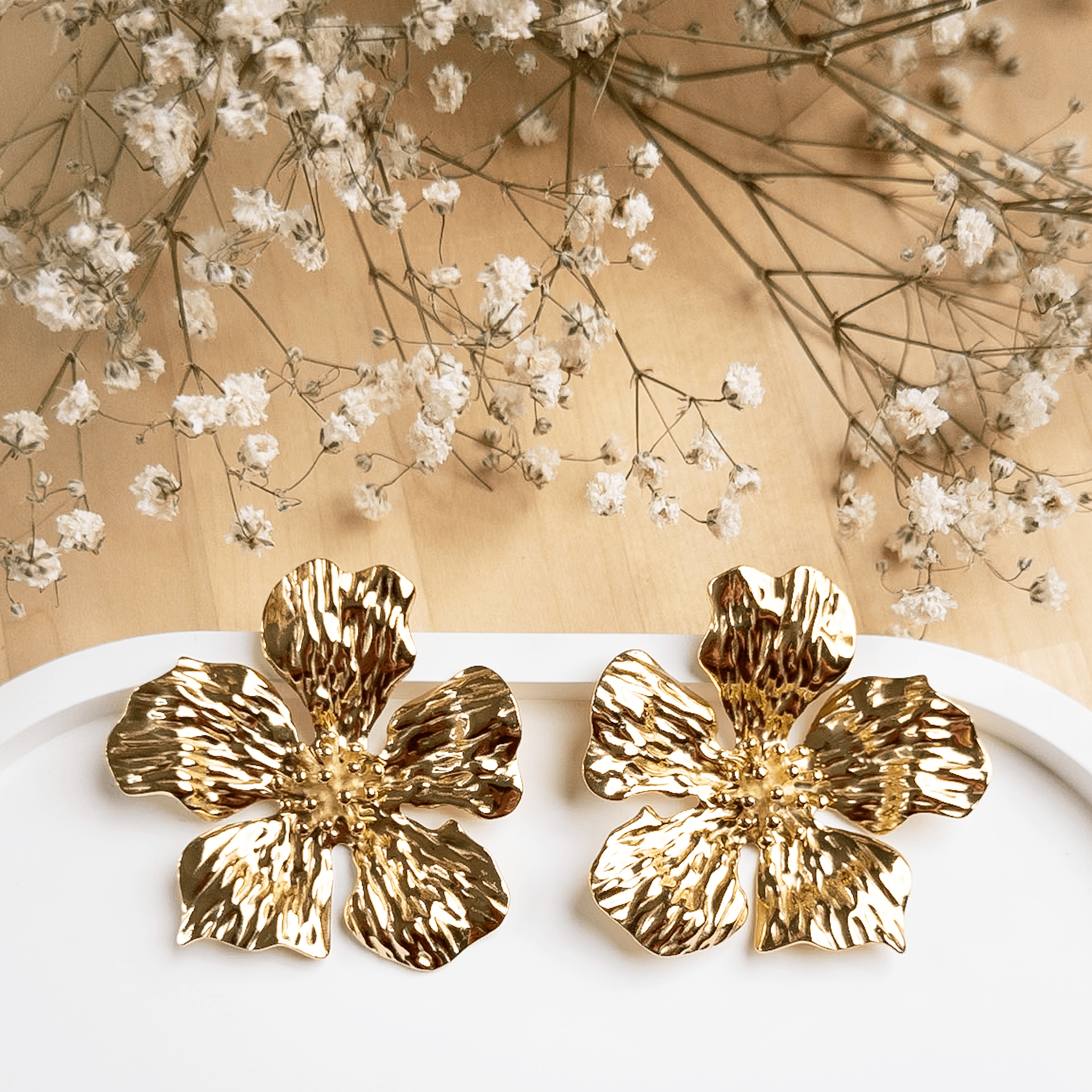 Boucles d'oreilles fleurs Alix - Doré