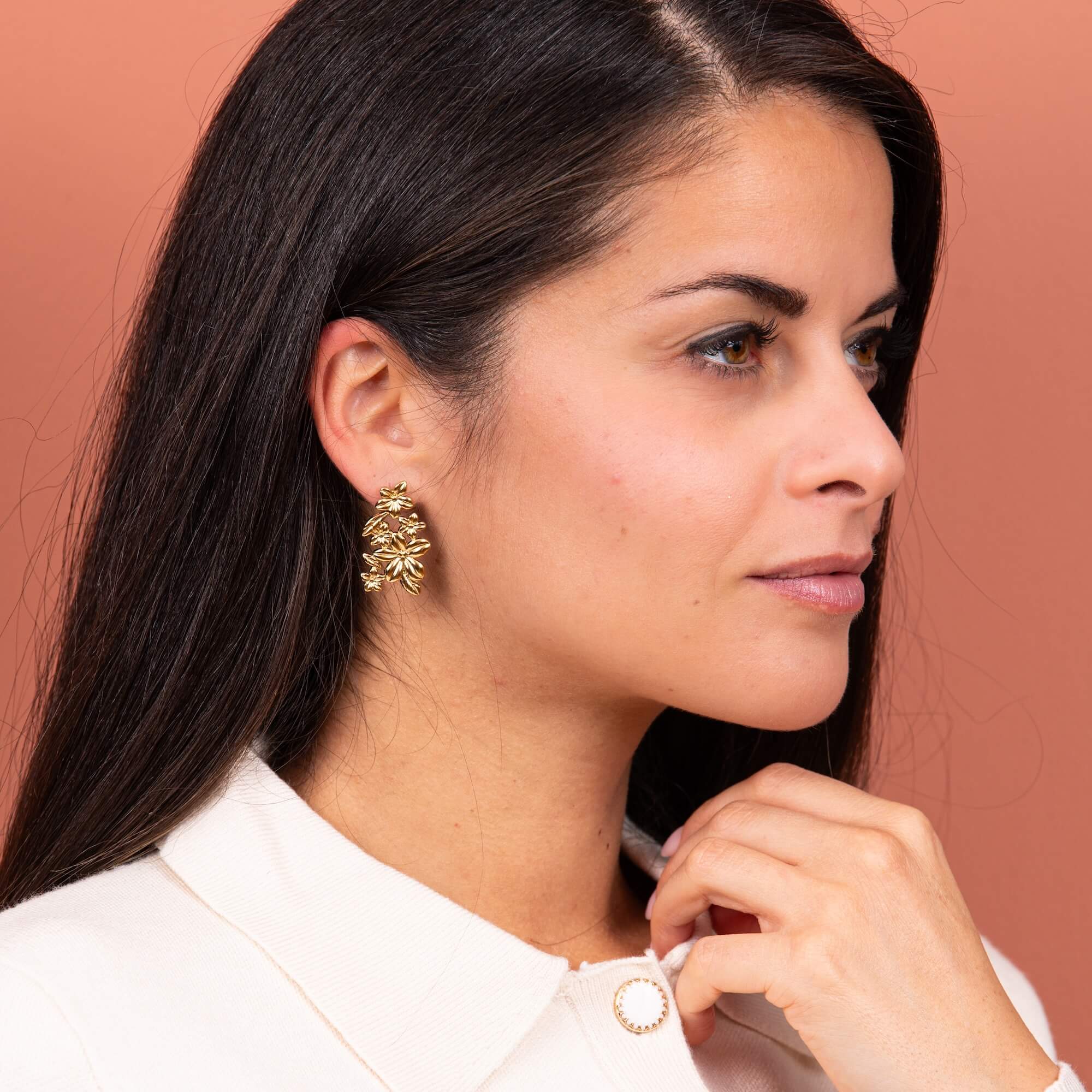 Boucles d'oreilles puces XL fleur Sofia
