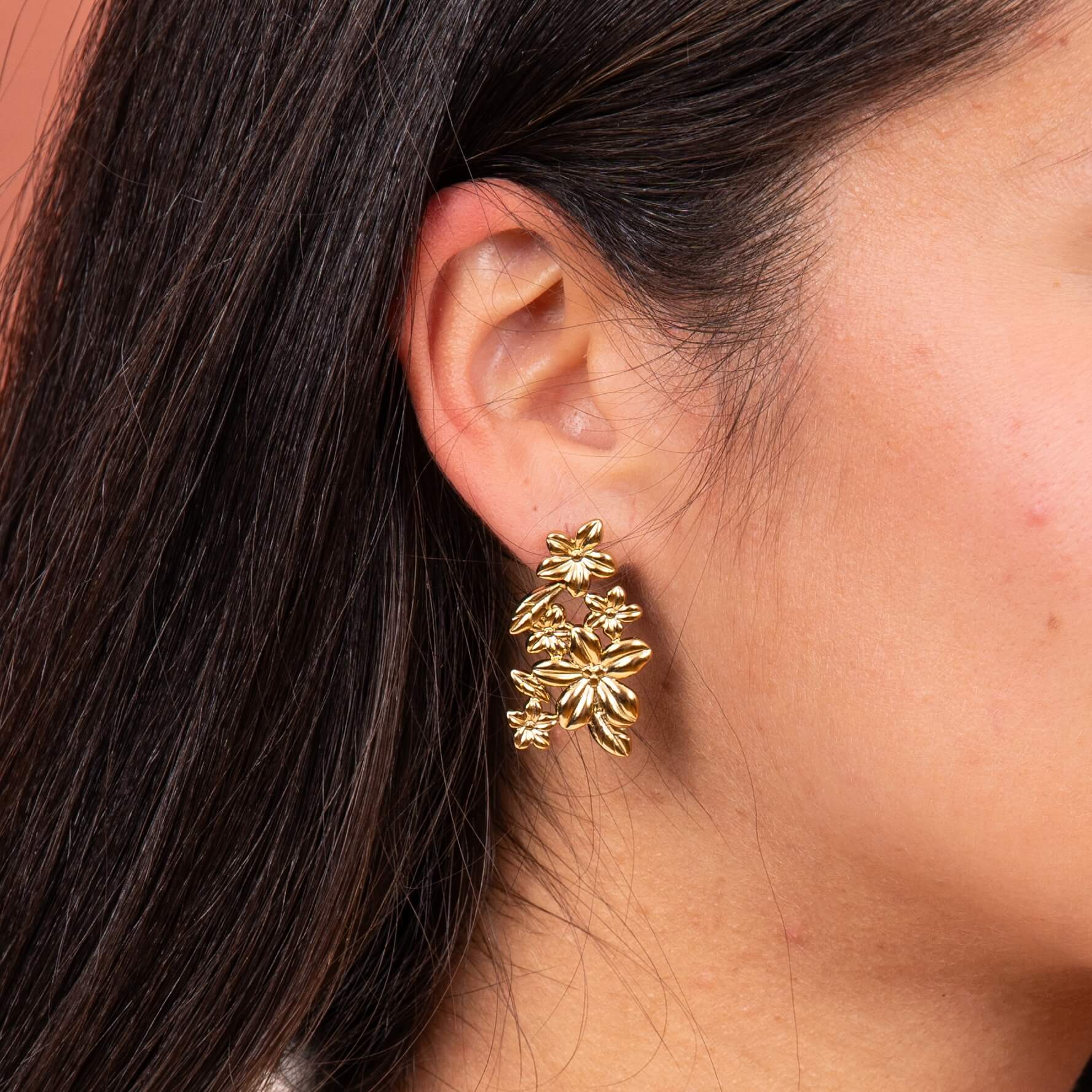 Boucles d'oreilles puces XL fleur Sofia