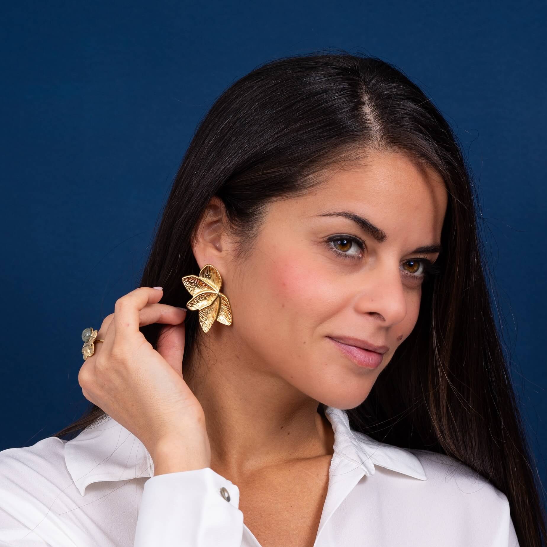 Boucles d'oreilles feuille Astrid