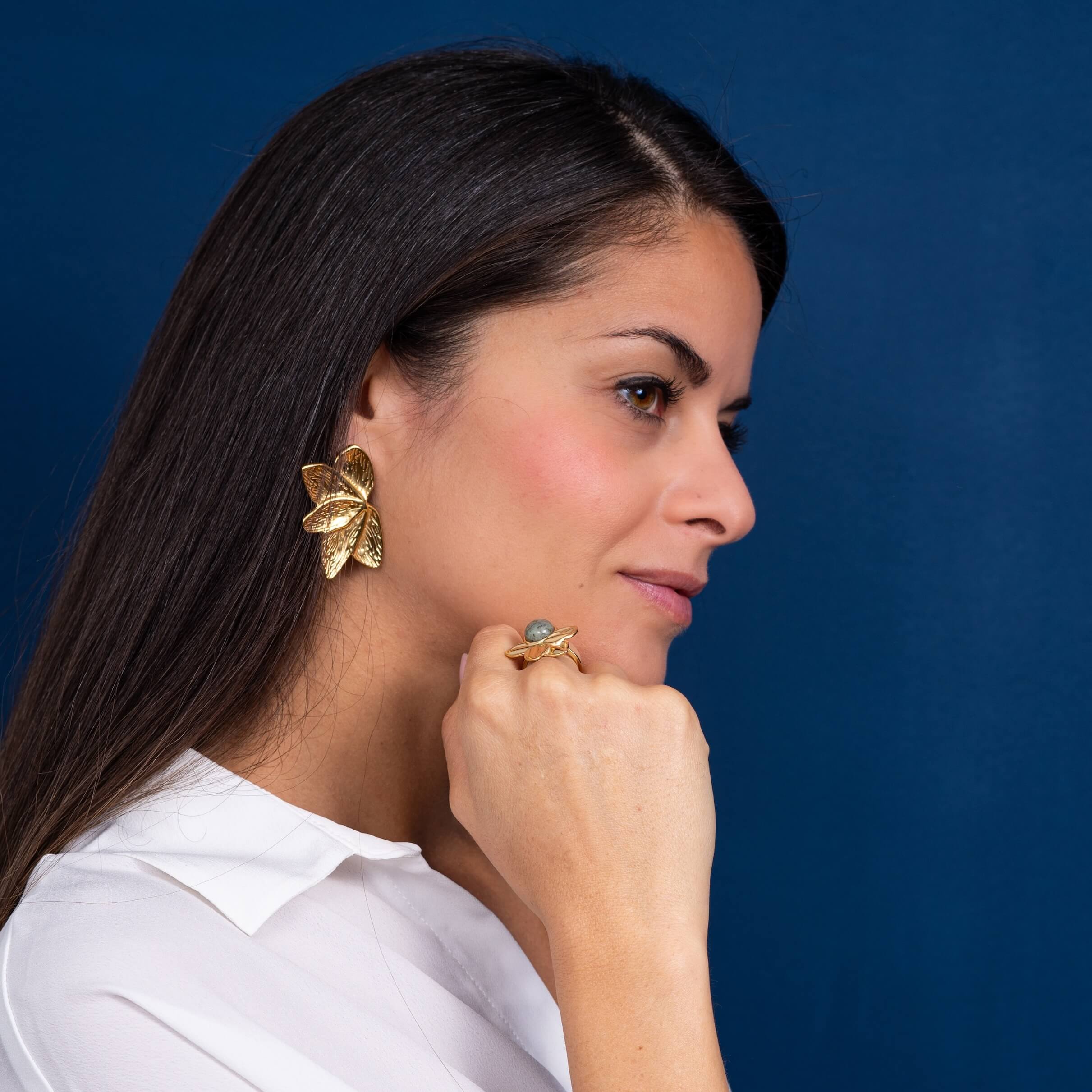 Boucles d'oreilles feuille Astrid