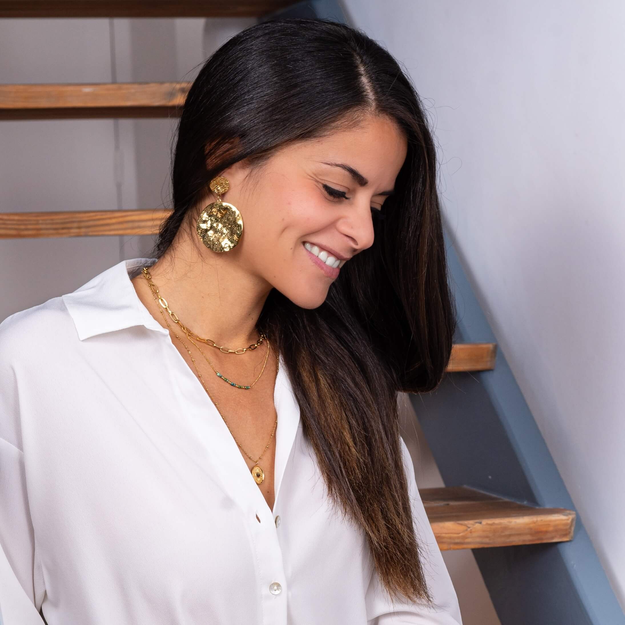 Boucles d'oreilles martelées Louise