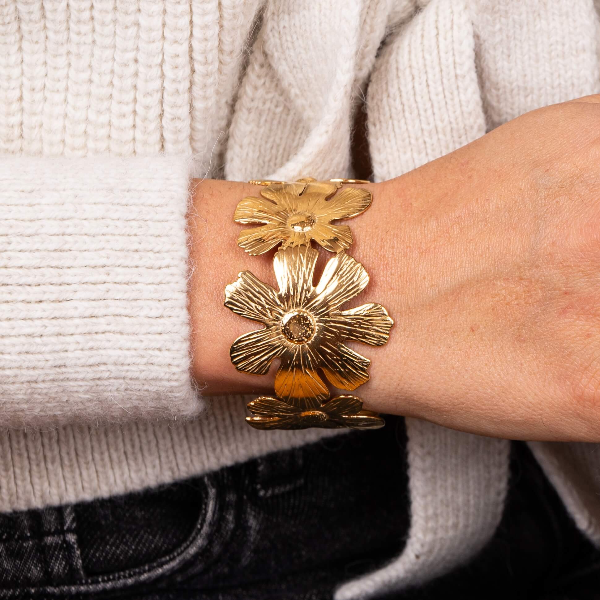 Bracelet jonc fleurs Basile