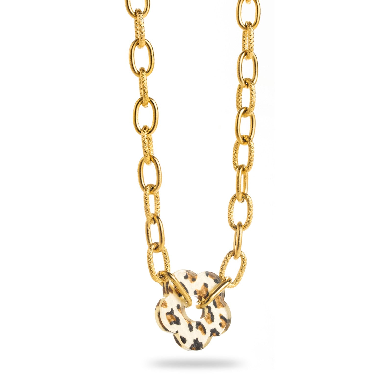 Collier fleur Oleg - Léopard