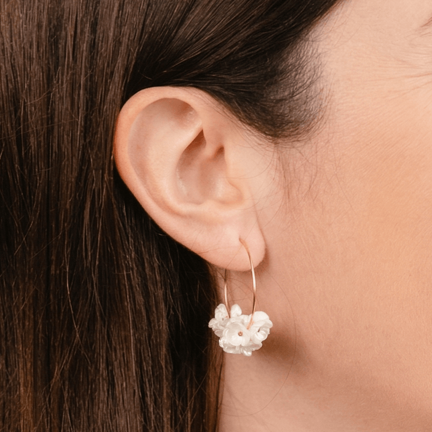 Créoles fleuries Hortense - Blanc