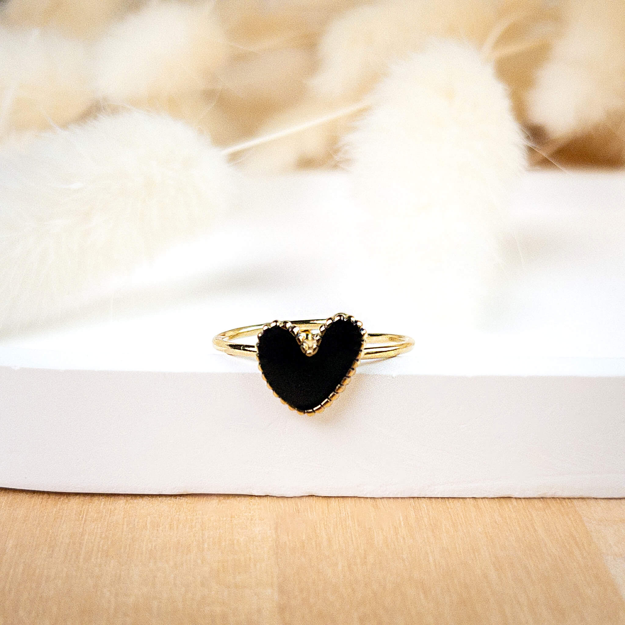 Bague coeur Martin - Noir