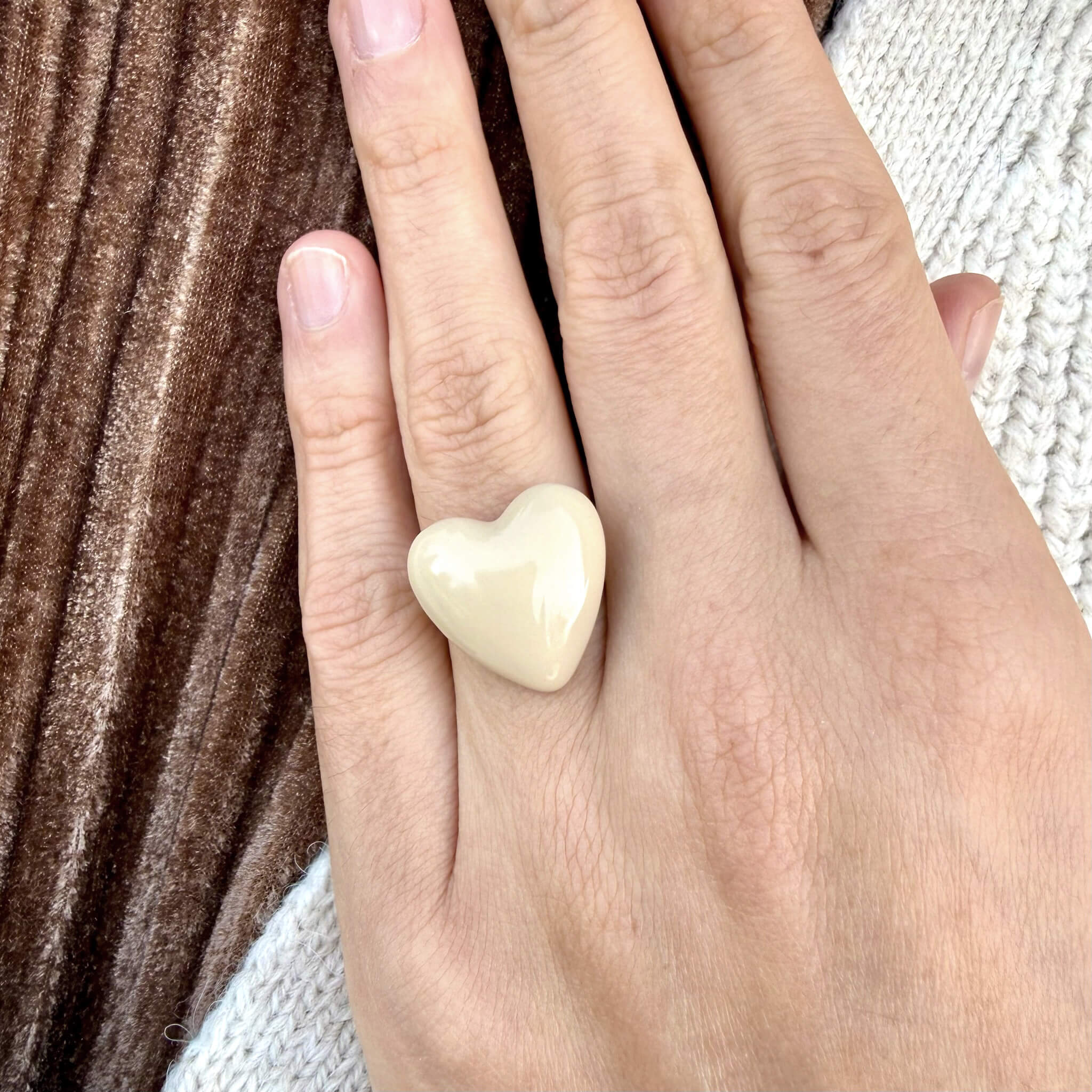 Bague coeur Valentine - Beige