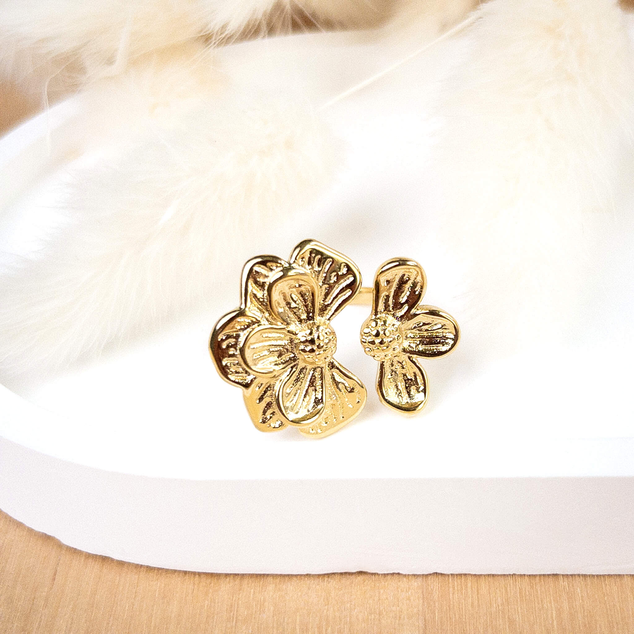 Bague ouverte fleur Amélie