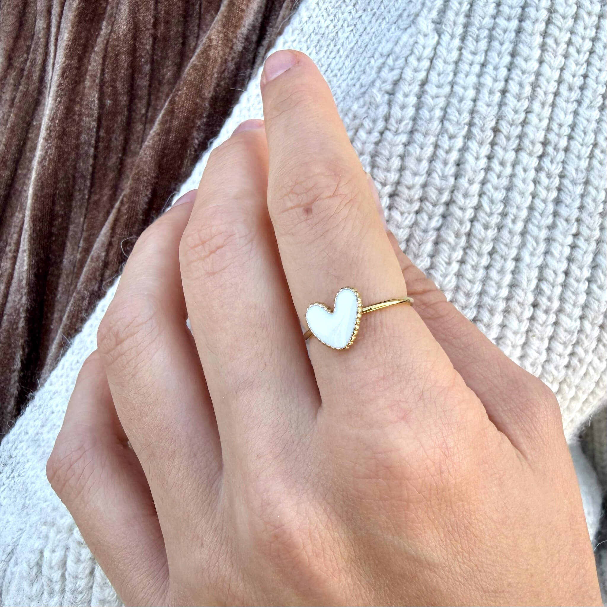 Bague coeur Martin - Blanc