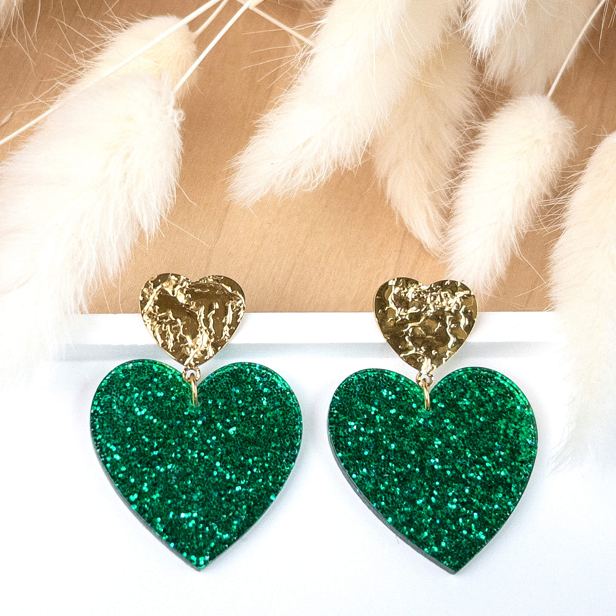 Boucles d'oreilles Andréa - Paillettes vertes