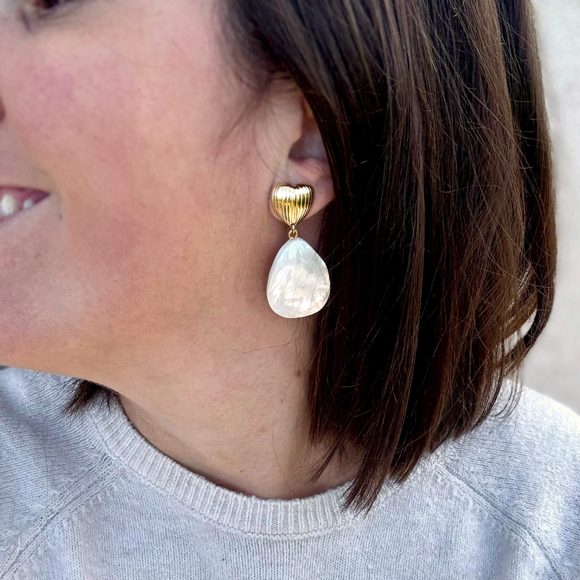 Boucles d'oreilles en nacre - Célia
