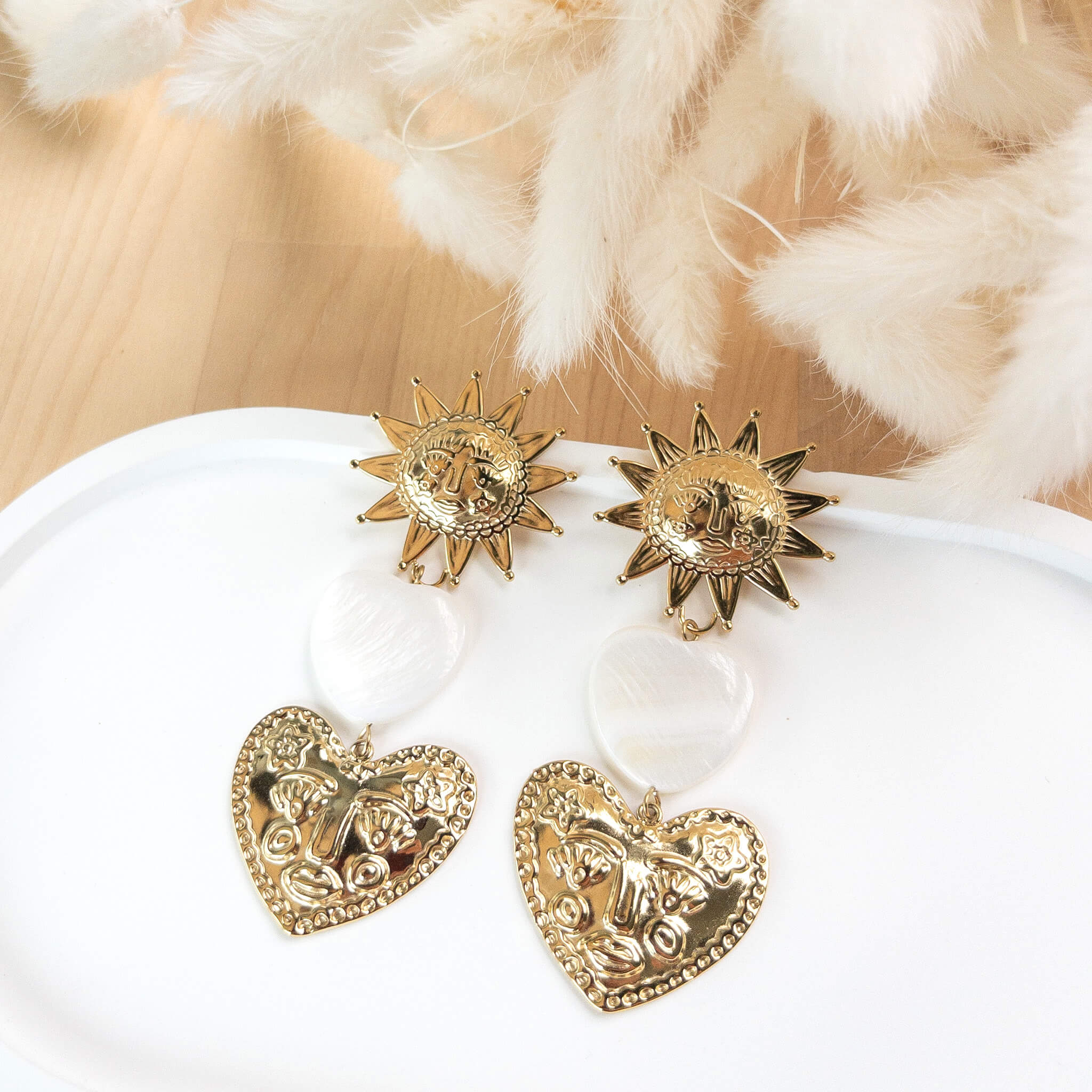 Boucles d'oreilles en nacre Eléonore