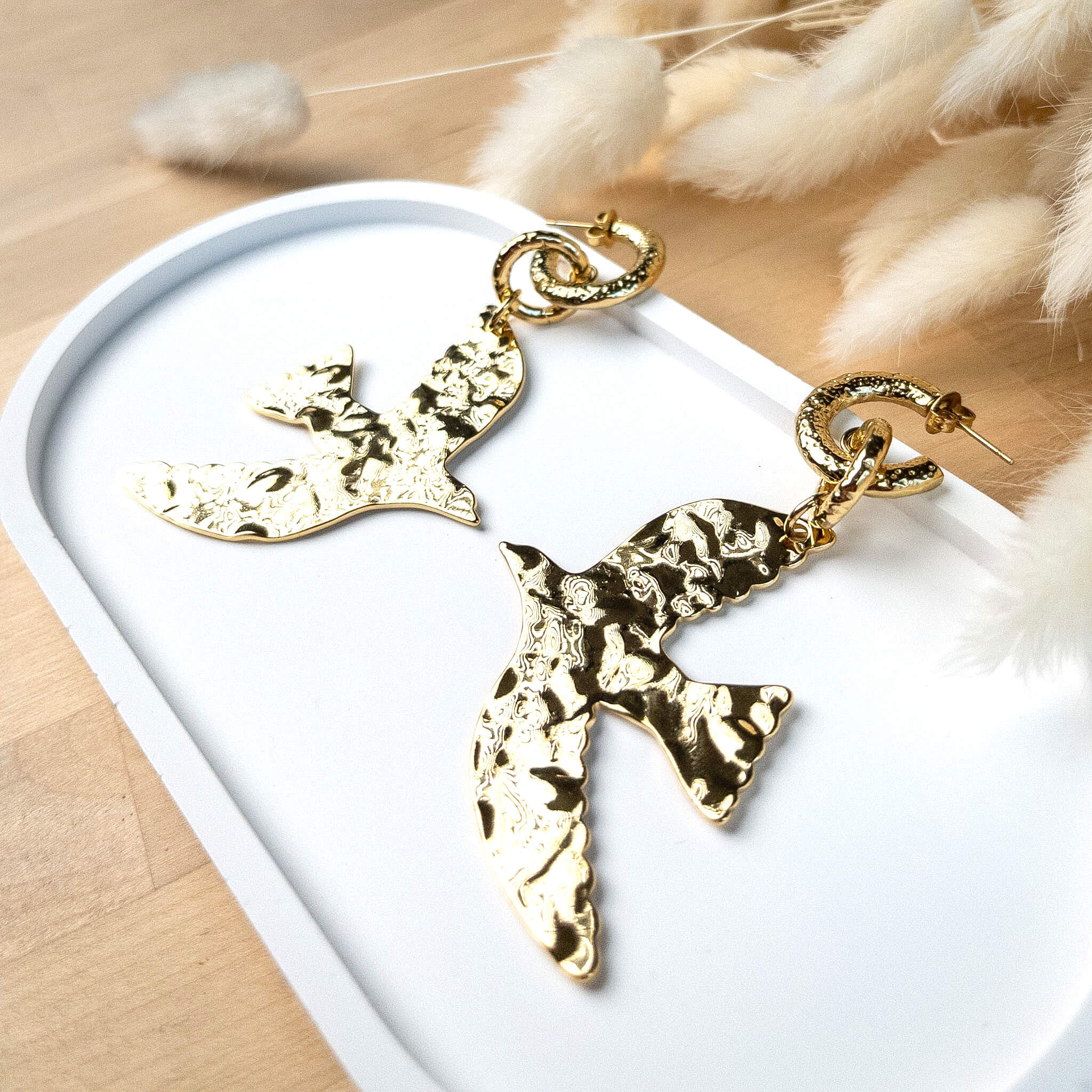 Créoles oiseaux martelés Birdy - Doré