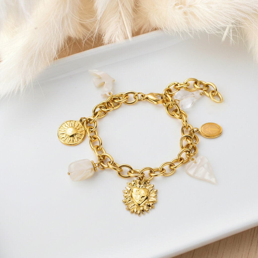 Bracelet breloques Juan - Blanc