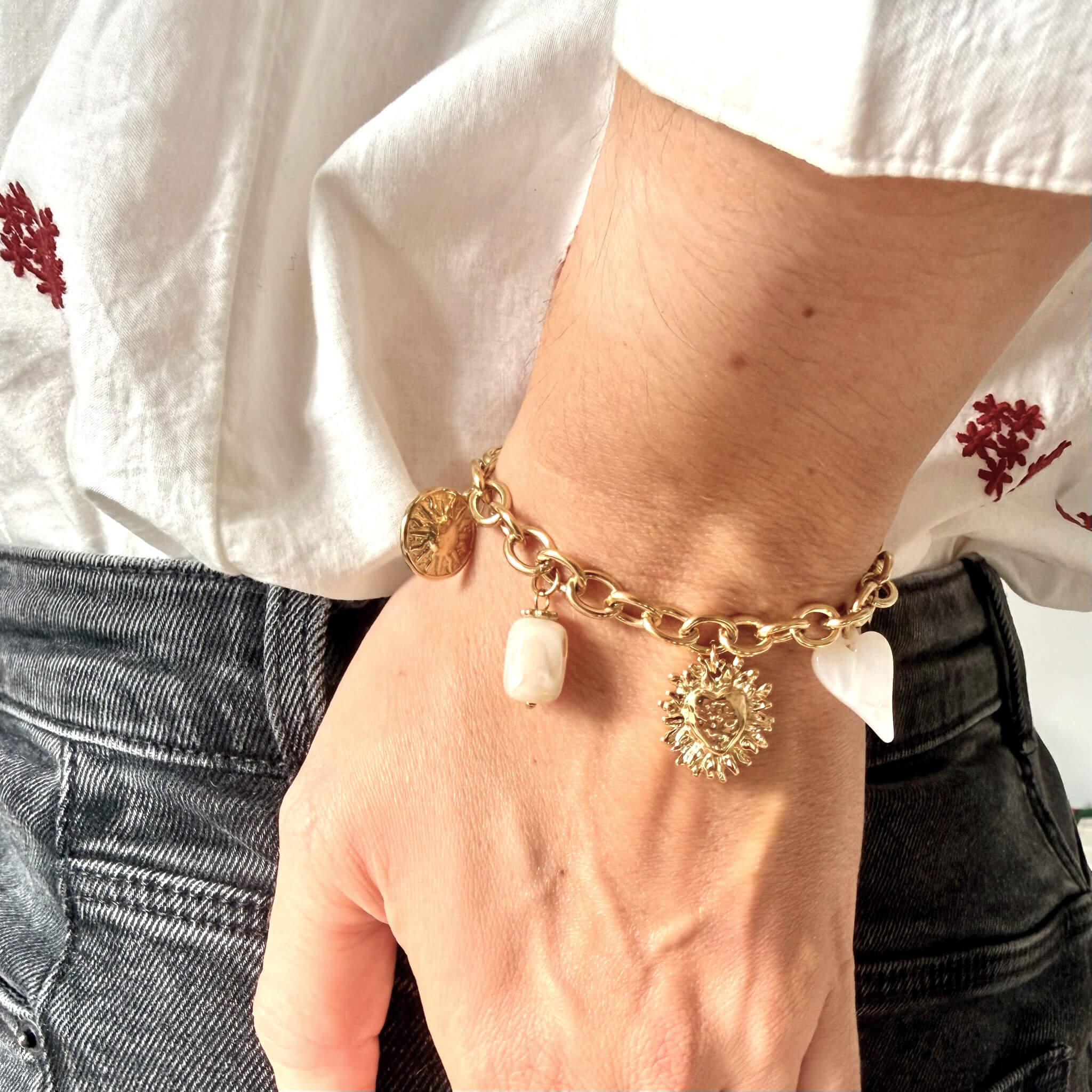 Bracelet breloques Juan - Blanc