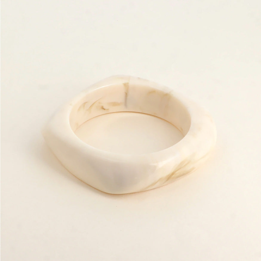 Manchette carré en résine Lune - Ecru