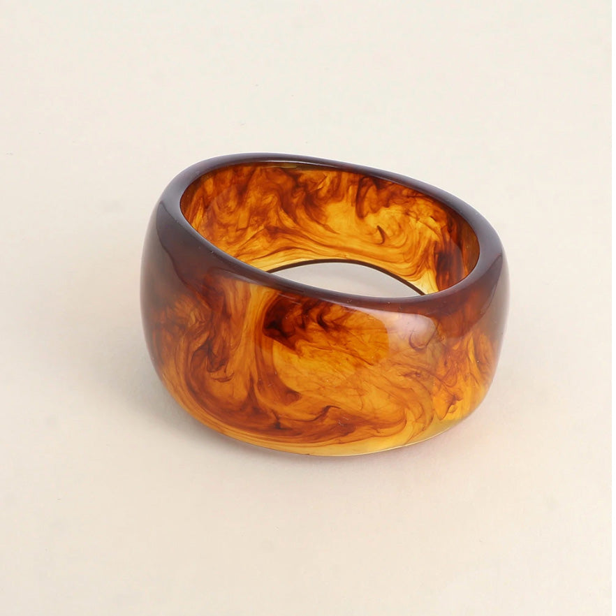 Manchette épaisse asymétrique Sépia - Ambre