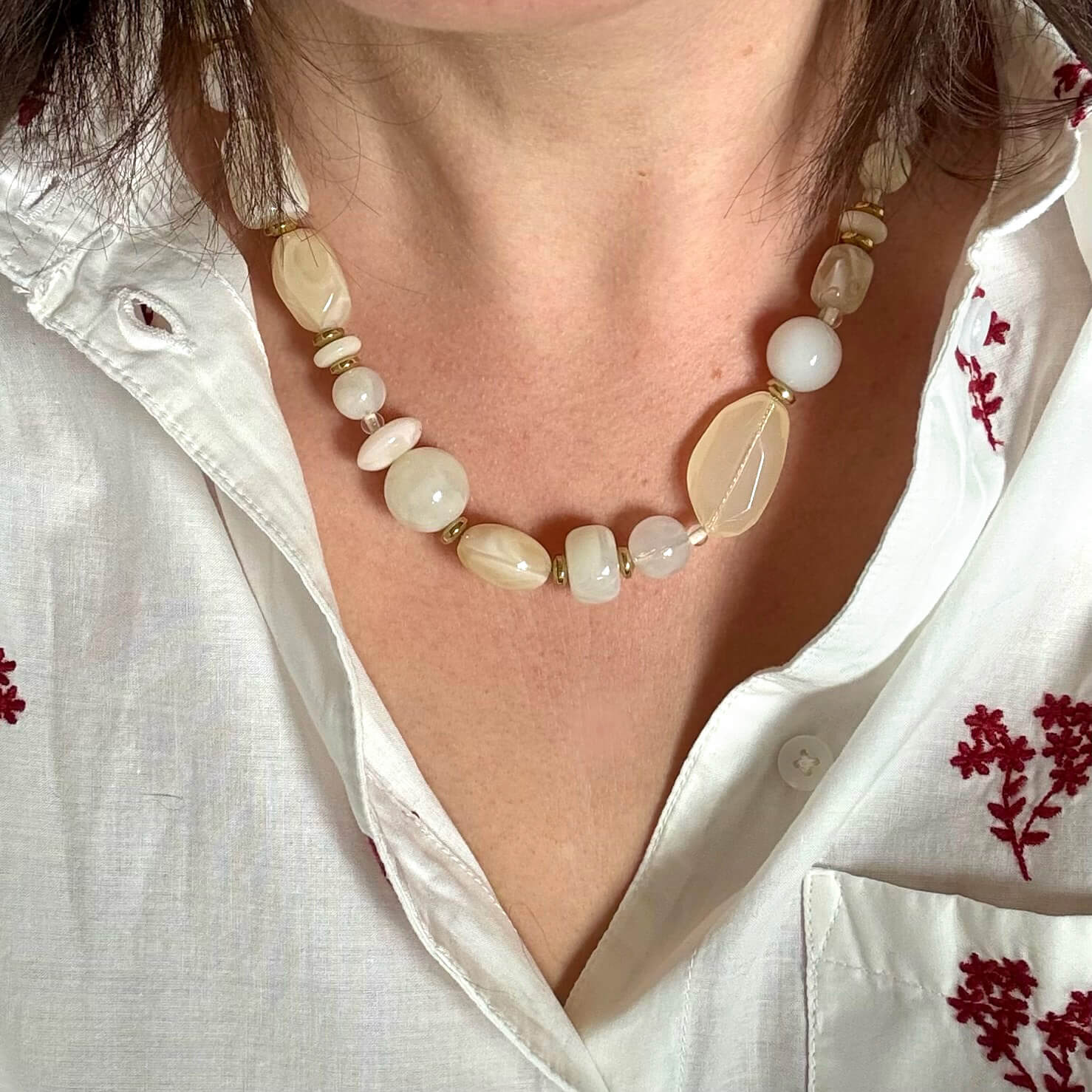 Collier en résine Hugo - Blanc