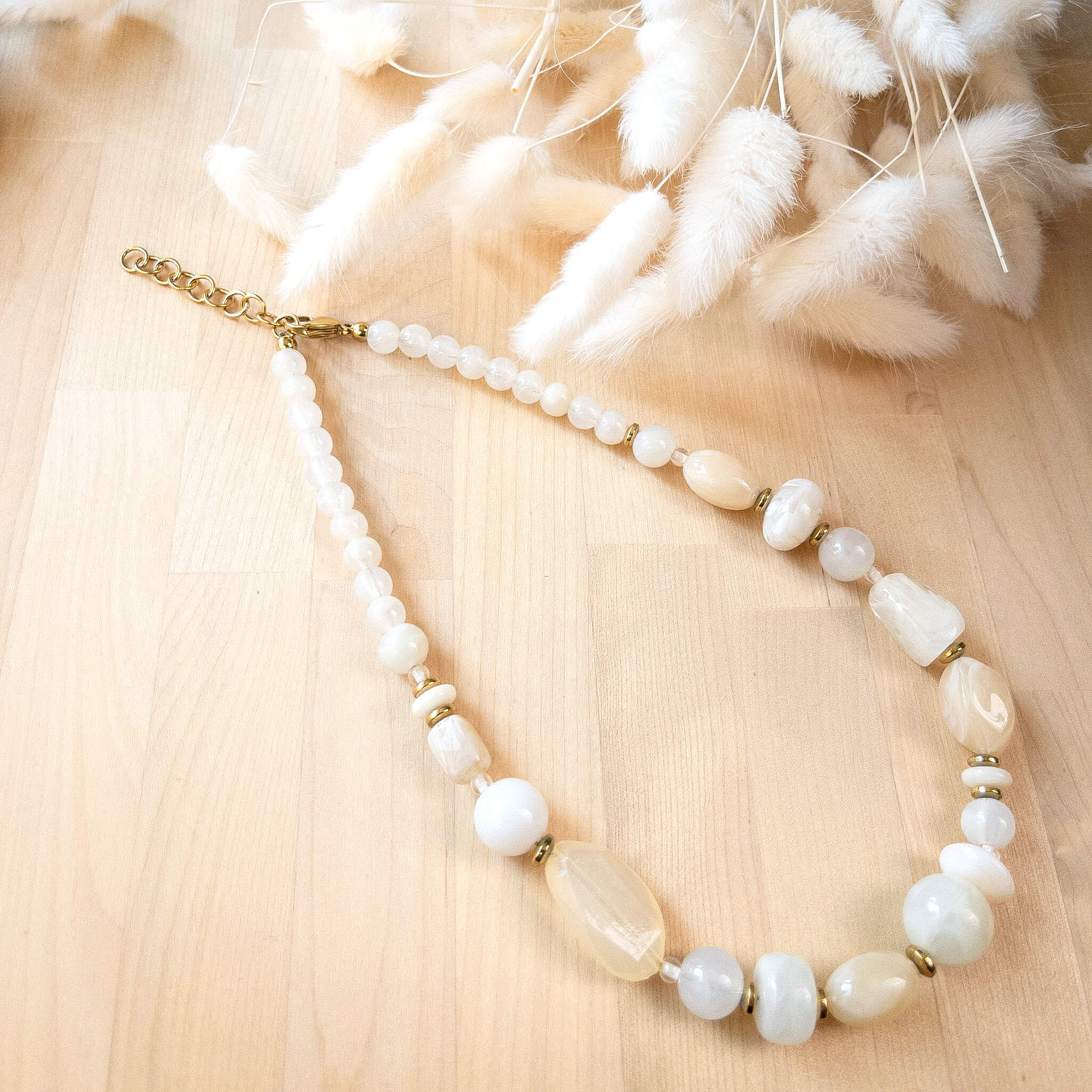 Collier en résine Hugo - Blanc