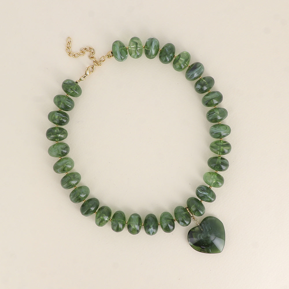 Collier coeur amovible Love - Vert