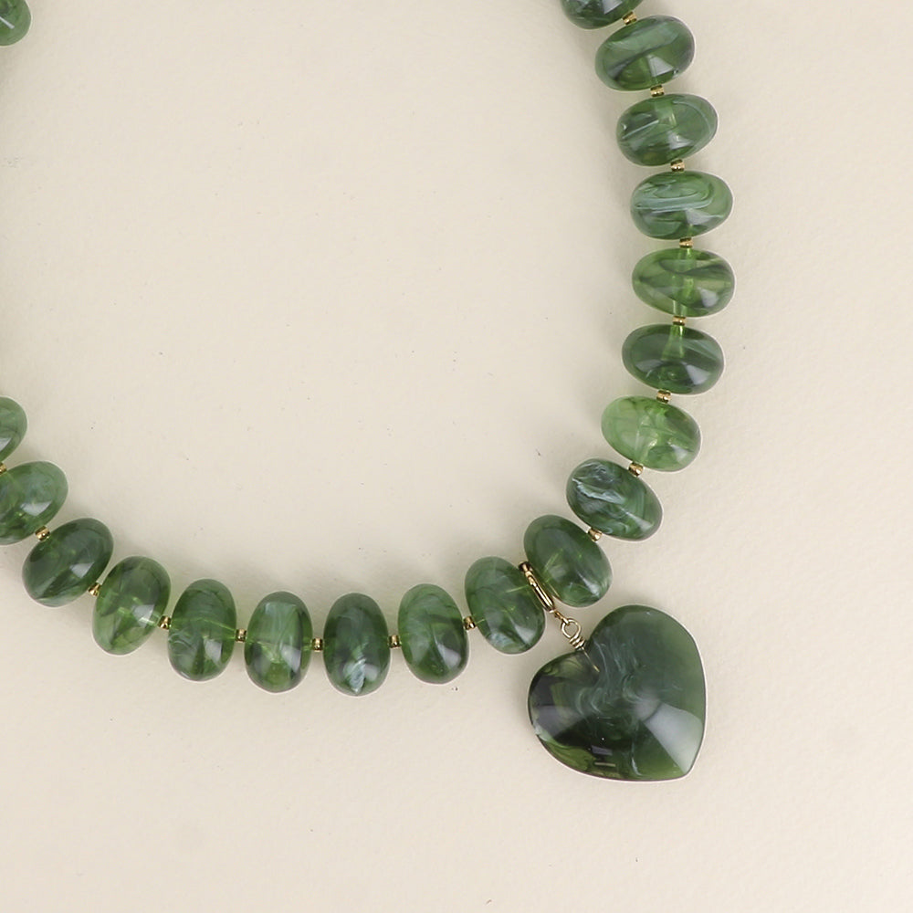 Collier coeur amovible Love - Vert