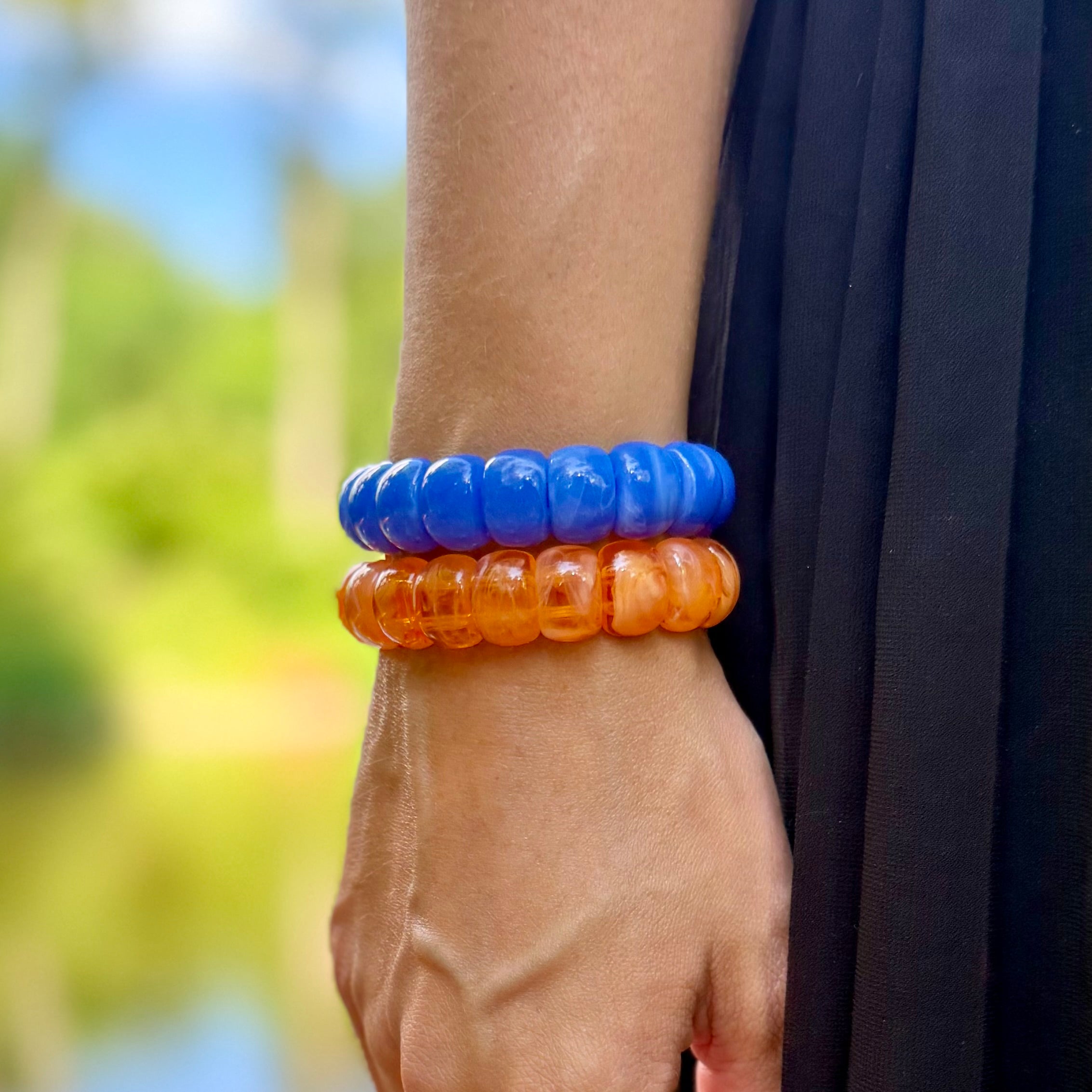Bracelet élastique Mini-Fauve - Bleu