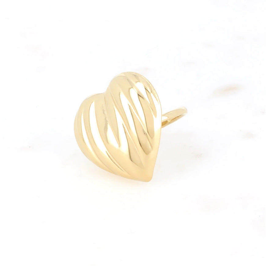 Bague coeur strié Augustine