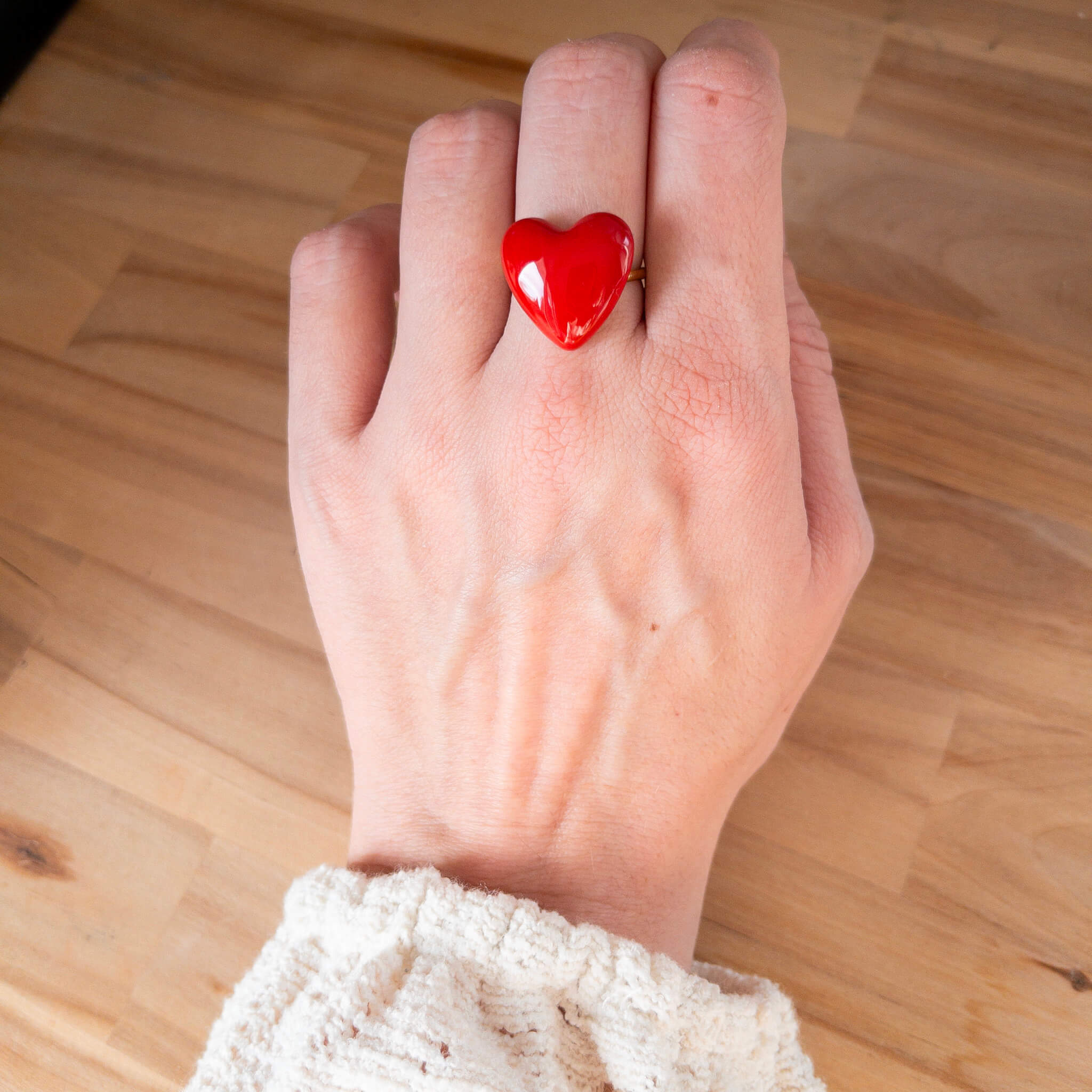 Bague coeur Valentine - Rouge