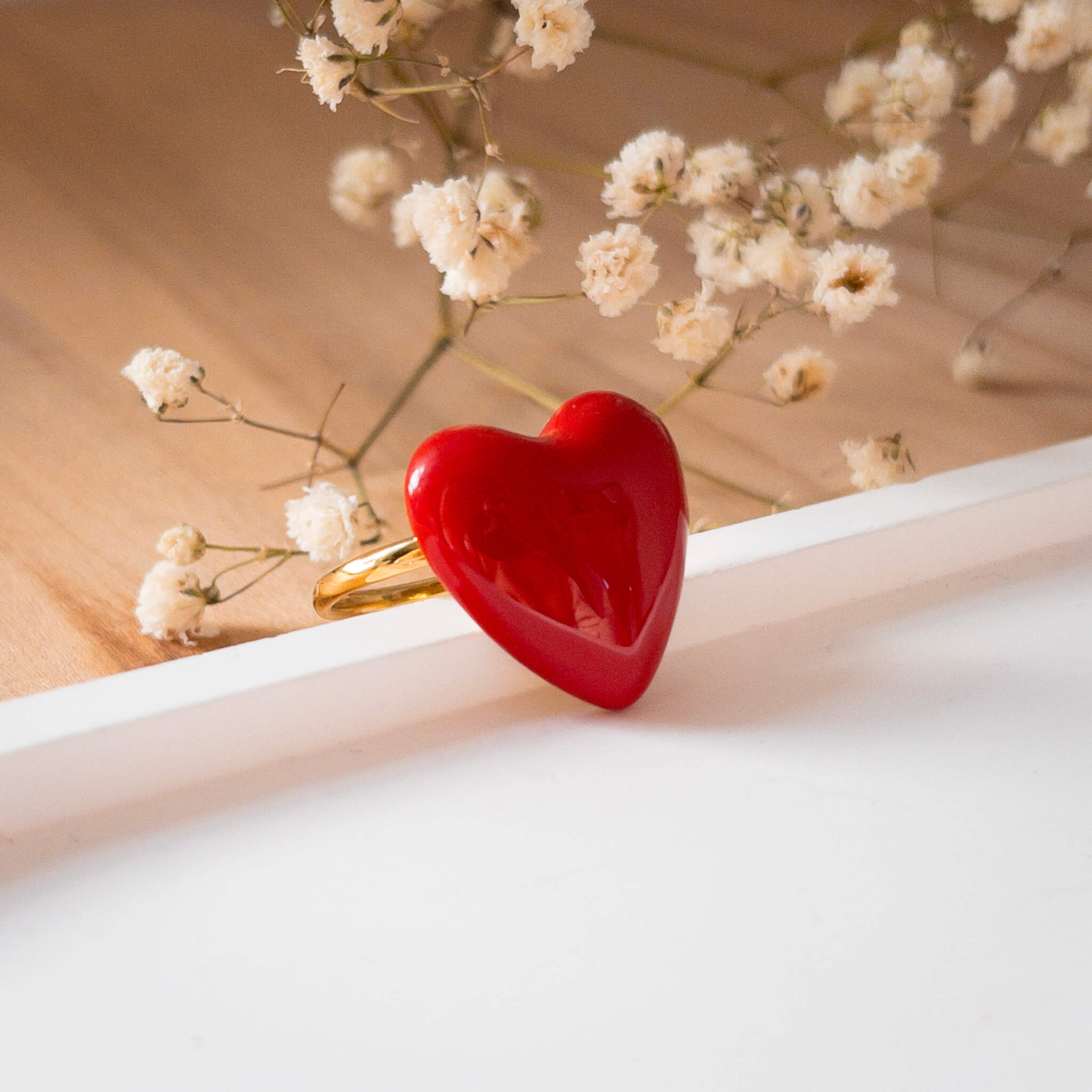 Bague coeur Valentine - Rouge