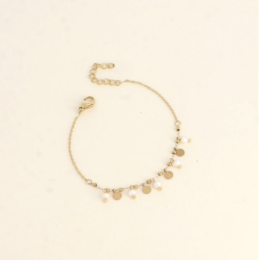Bracelet pampilles et perles d'eau douce Côme