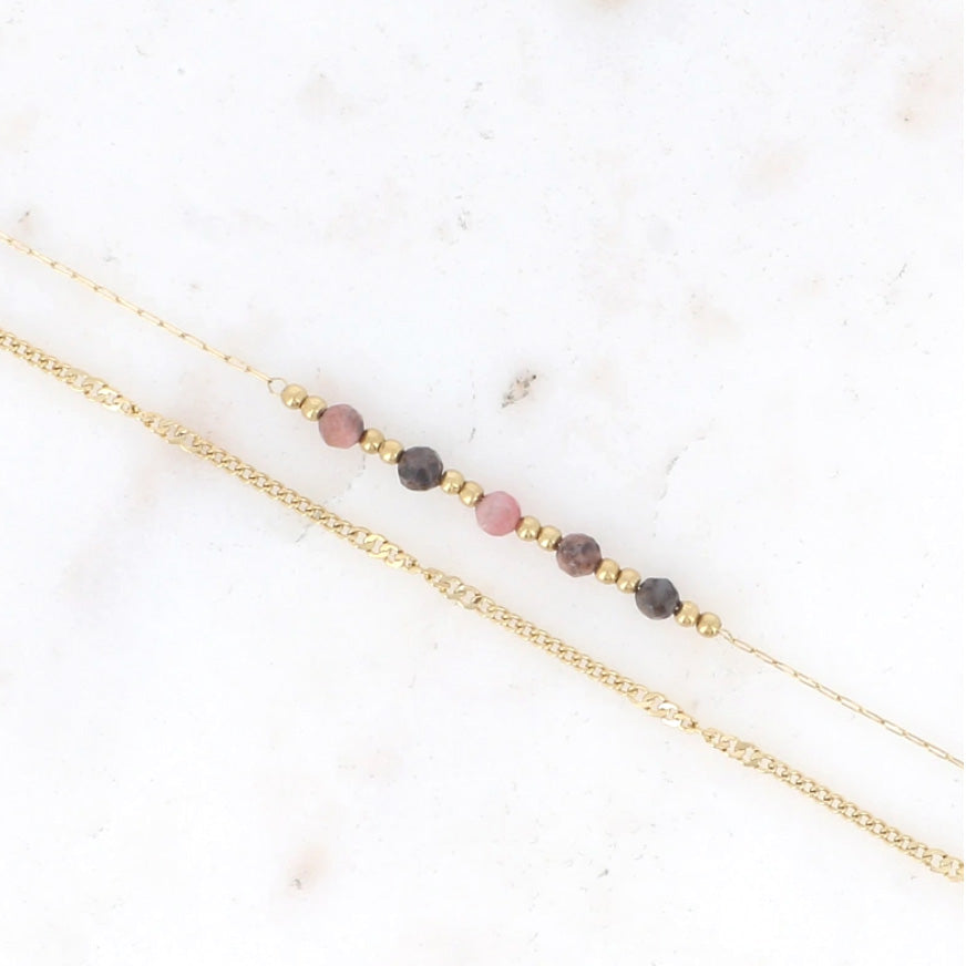 Bracelet double avec pierres naturelles Oscar