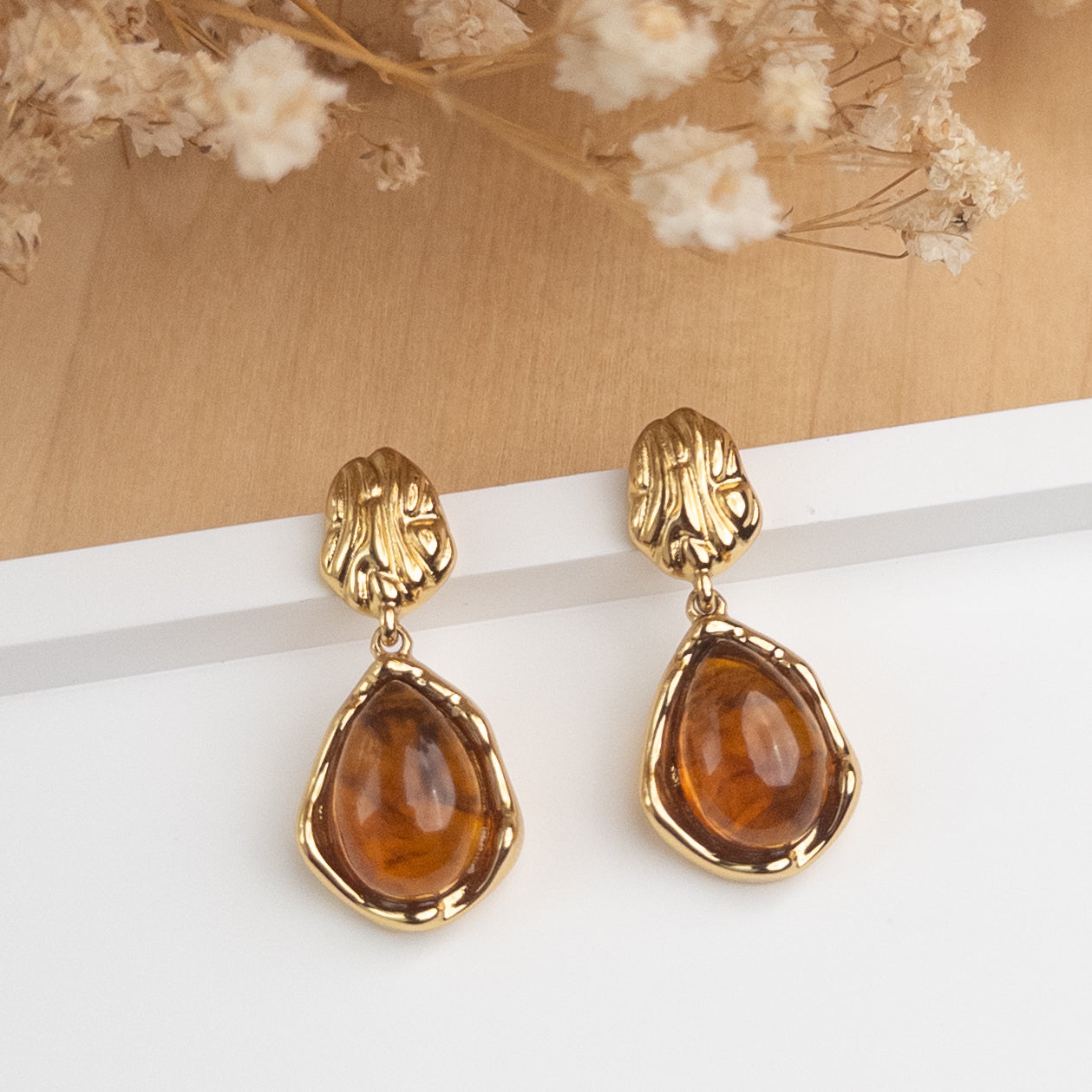 Boucles d'oreilles Ambre