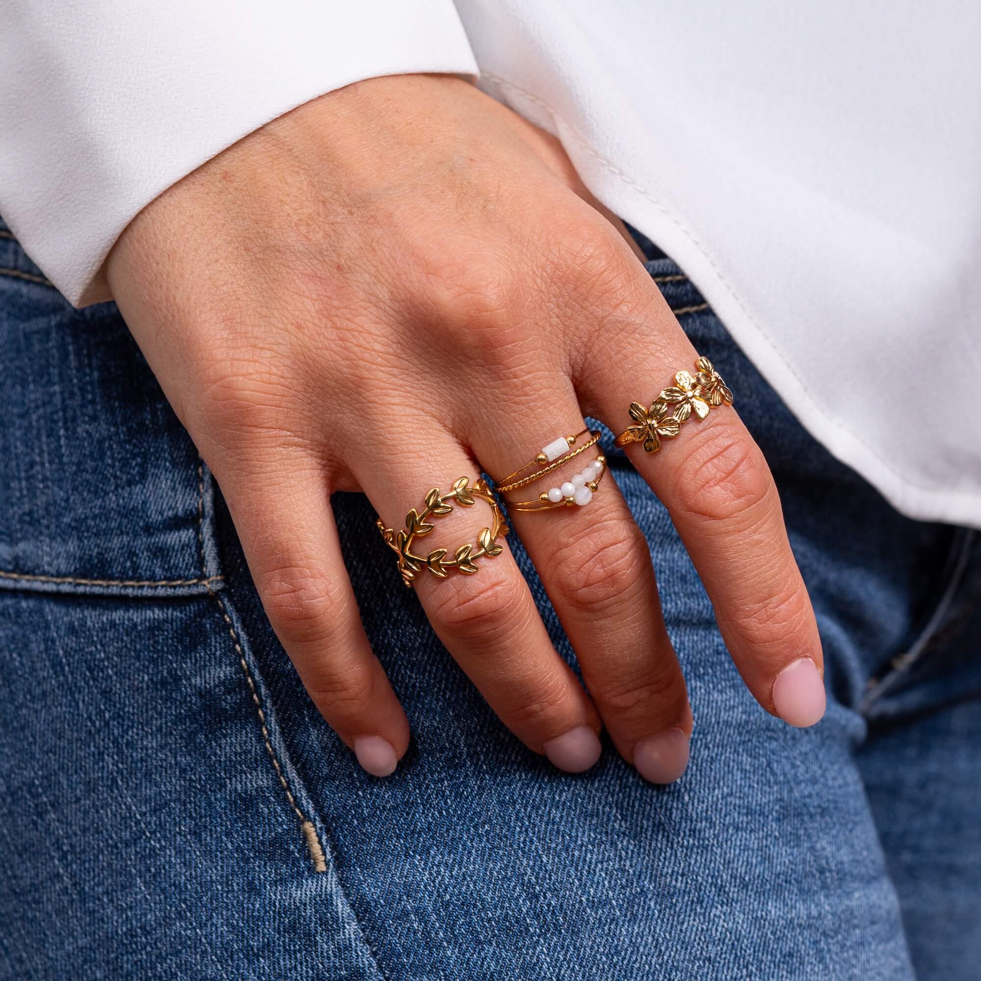 Bague couronne de feuilles Adèle