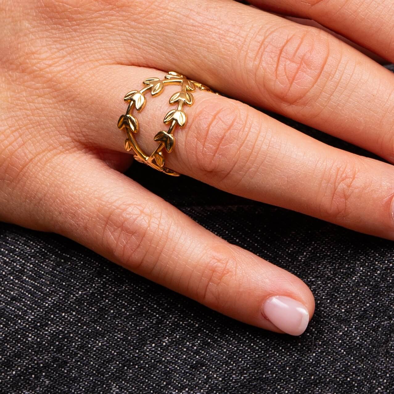 Bague couronne de feuilles Adèle