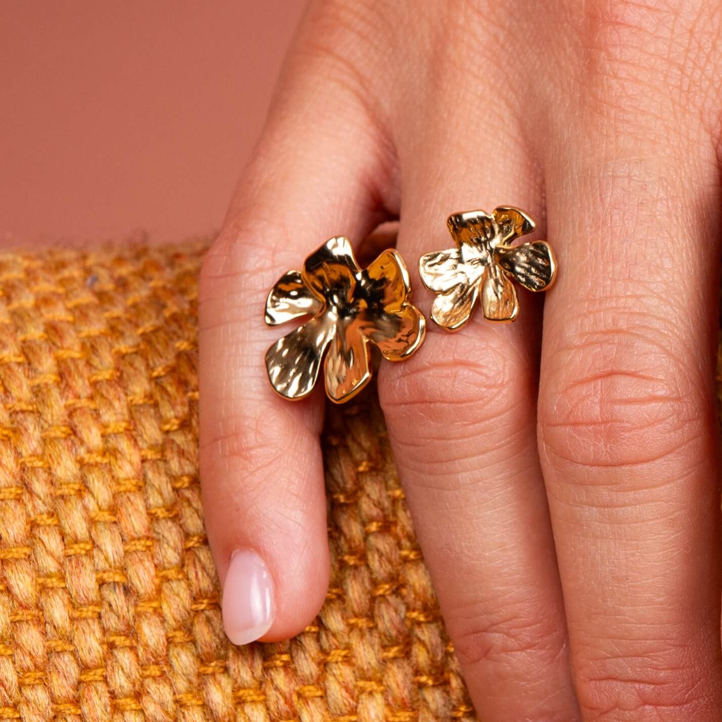 Bague double fleurs Eve